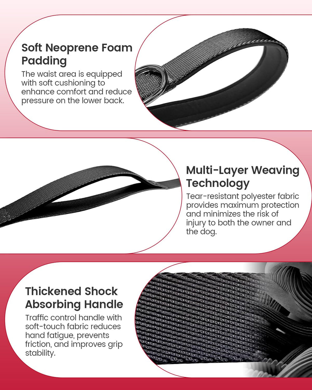 WANFIRE hands-free leash in handheld mode for precise training