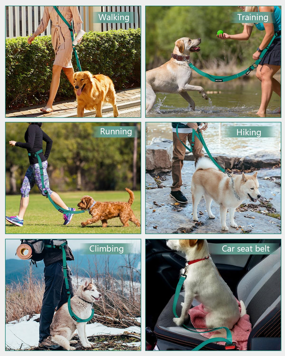 WANFIRE hands-free leash heavy-duty materials ensure durability for active dogs.