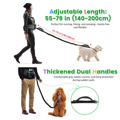WANFIRE retractable leash 1.4–2m for flexible control during walks.