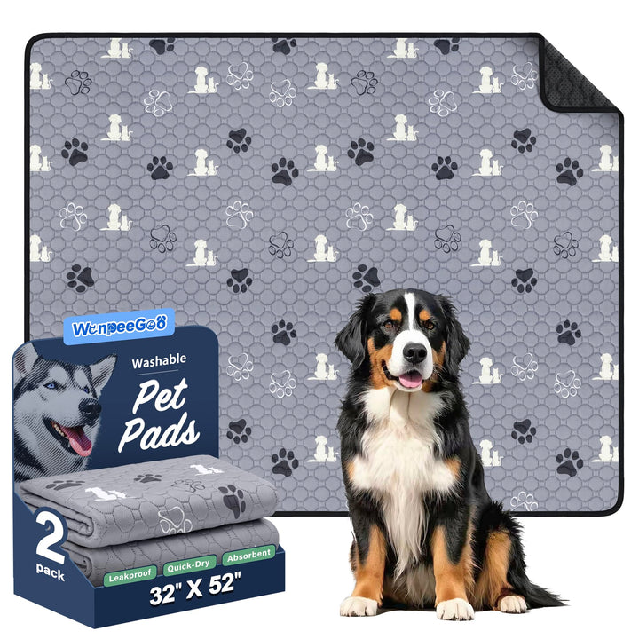 WanpeeGoo washable dog pad with 32x52 pattern for versatile home use
