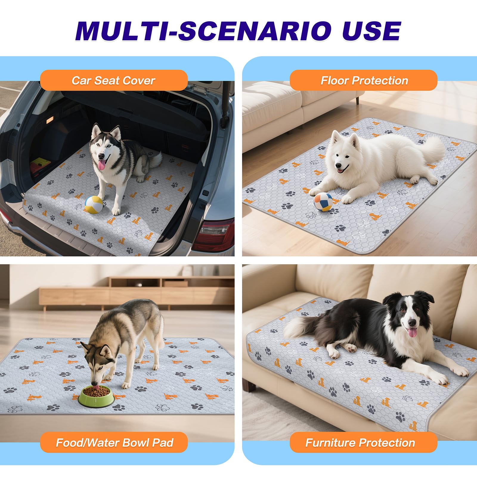 WanpeeGoo washable pee pad 24x36 size offers ample training space.