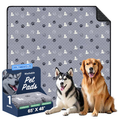 WanpeeGoo washable pee pad on floor protects training surfaces.