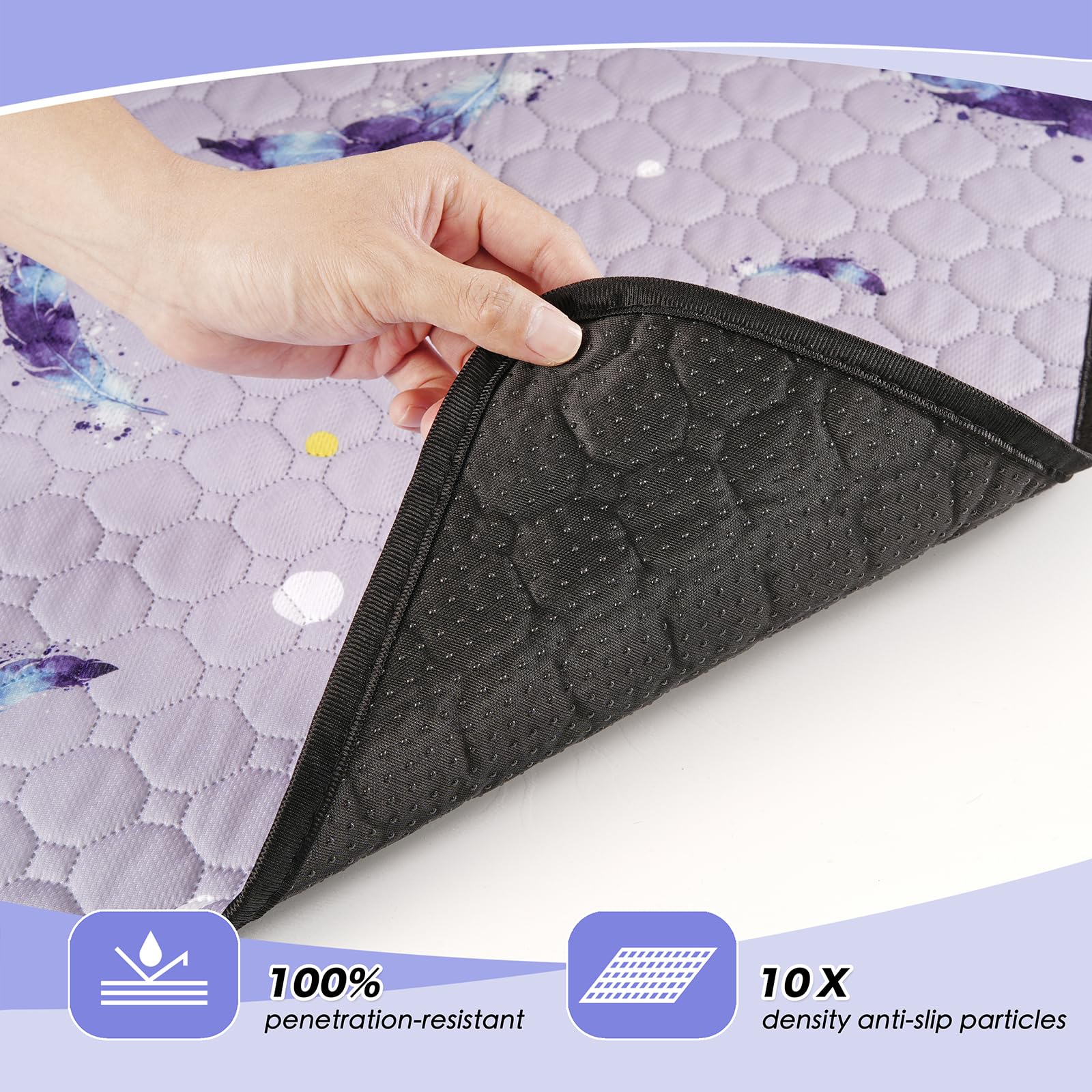 WanpeeGoo anti-slip bottom keeps the pad in place on floors.