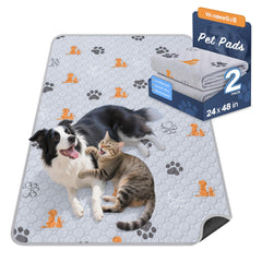 WanpeeGoo washable dog pee pads, 24x48 two-pack, for training and protection