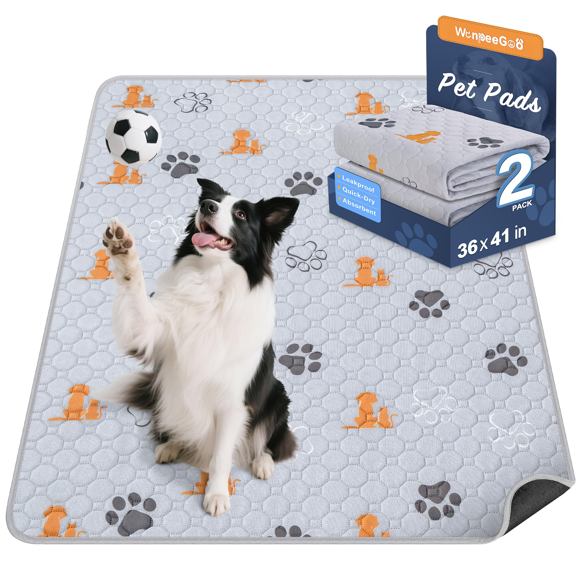 WanpeeGoo washable pee pads close-up shows soft absorbent surface for dogs.