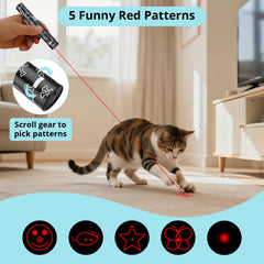 Waputne compact cat toy with clip and rope for pocket play.