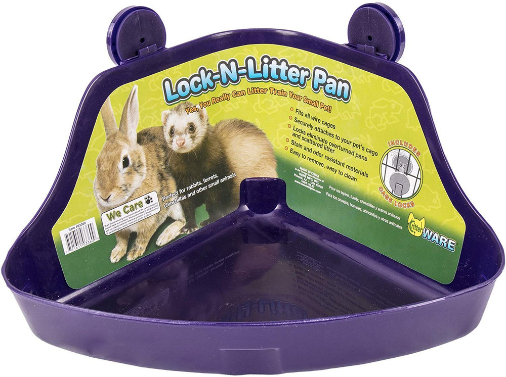 Ware Manufacturing Lock-N-Litter Pan front view, compact regular size for small pets and easy cleanup
