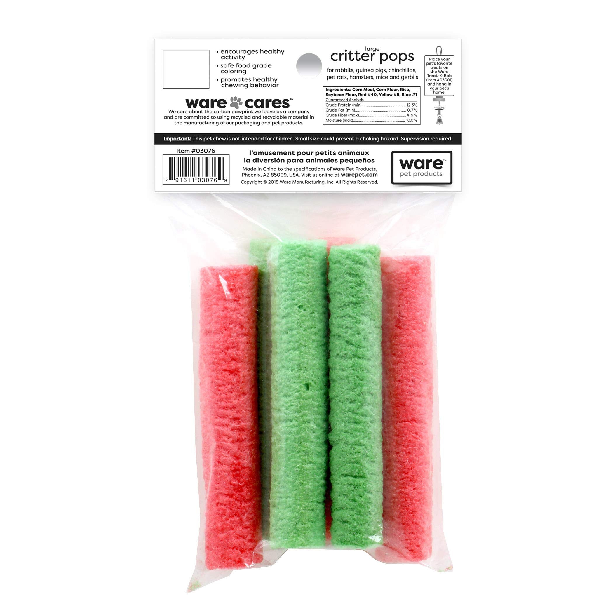 Ware Manufacturing Rice Pops closeup showing crispy texture for small pets and activity