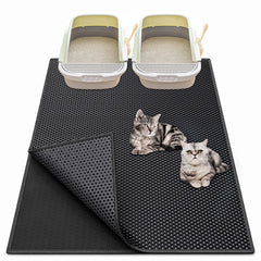 Waretary cat litter mat 36x30 under-box waterproof bottom protects floors.