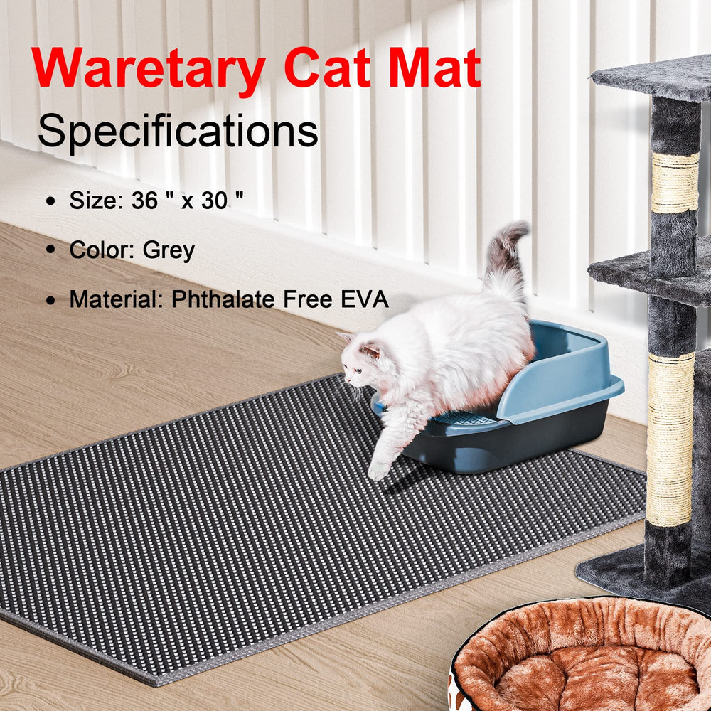 Waretary double-layer mat highlights easy cleaning and rapid litter disposal