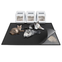 Waretary cat litter mat under the box traps litter for a cleaner floor
