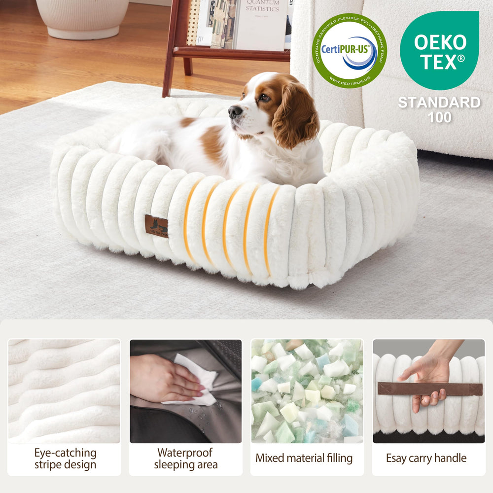 Warmrest anti-slip bottom dog bed—stable placement on smooth floors.