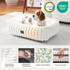 Warmrest anti-slip bottom dog bed—stable placement on smooth floors.
