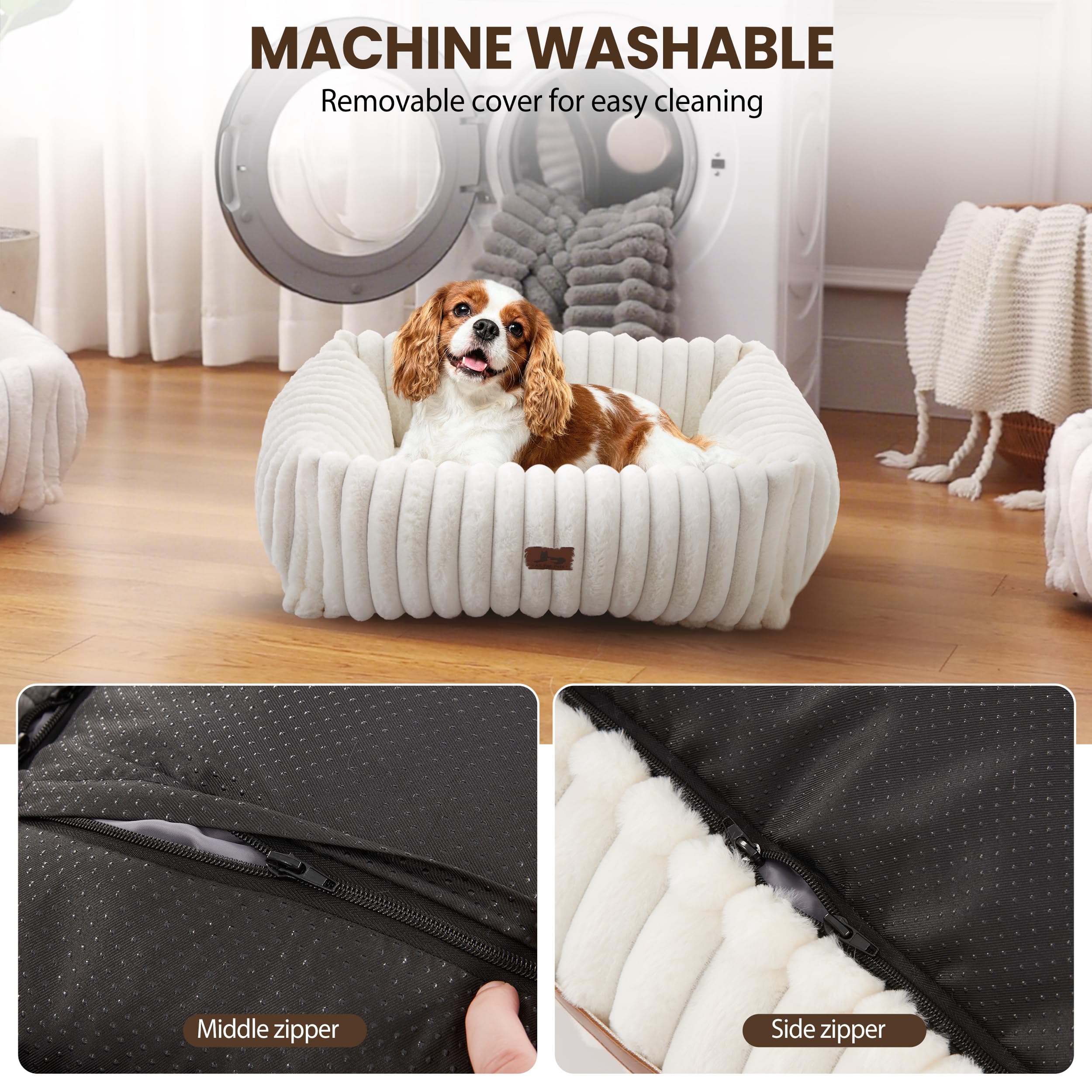 Warmrest easy-clean dog bed—removable cover for wash day.