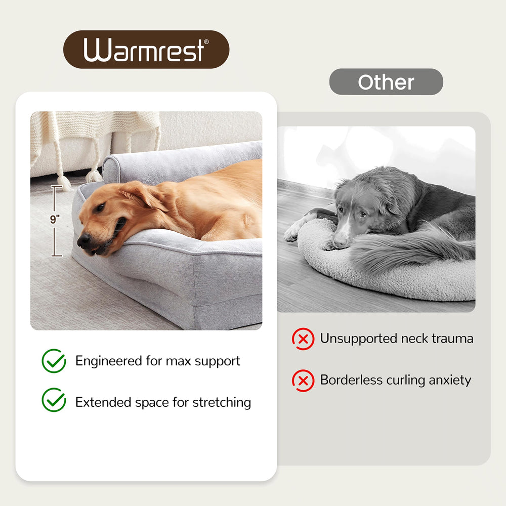 Warmrest four sided bolsters support neck and head comfortably
