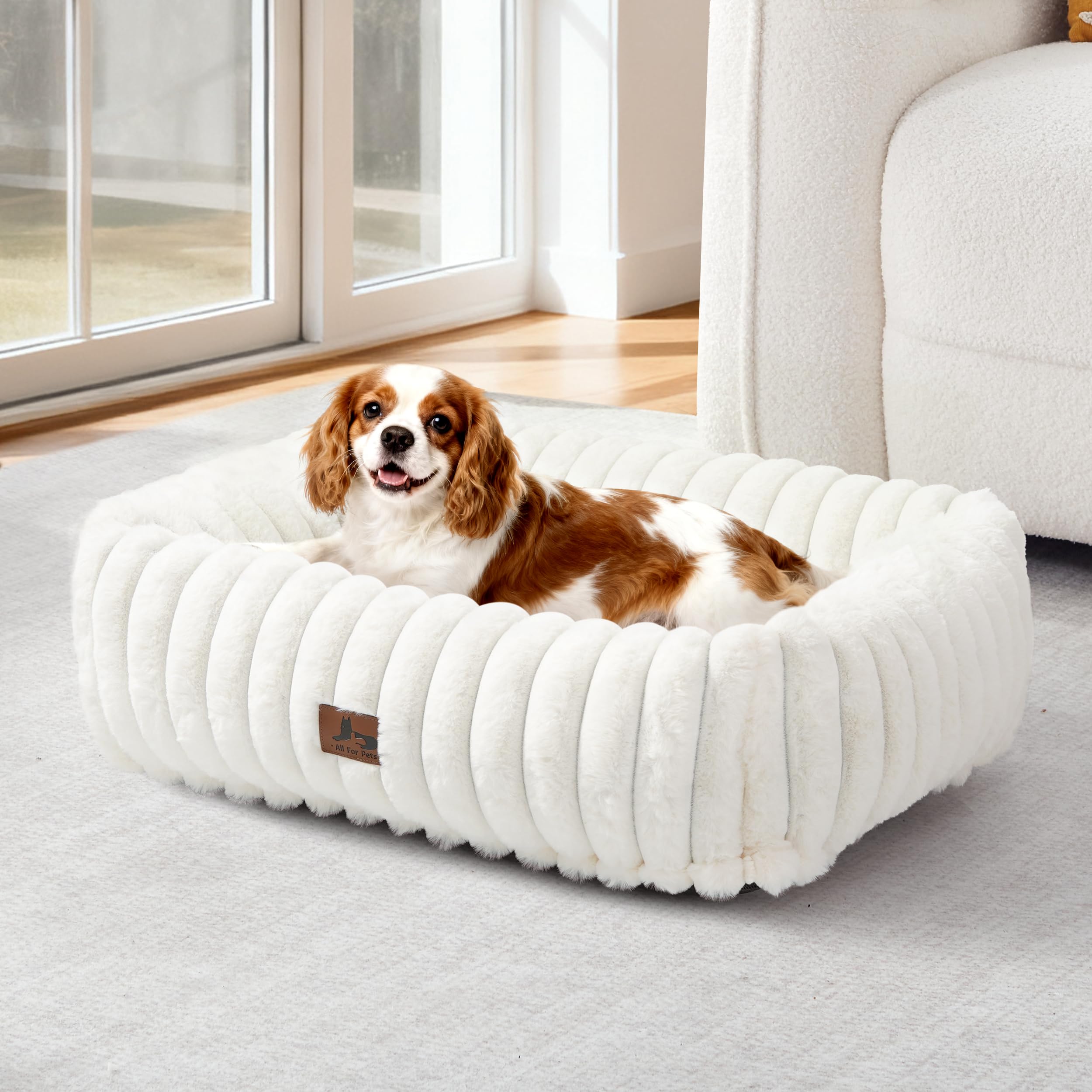 Warmrest washable dog bed rectangle—easy cleaning and cozy support.