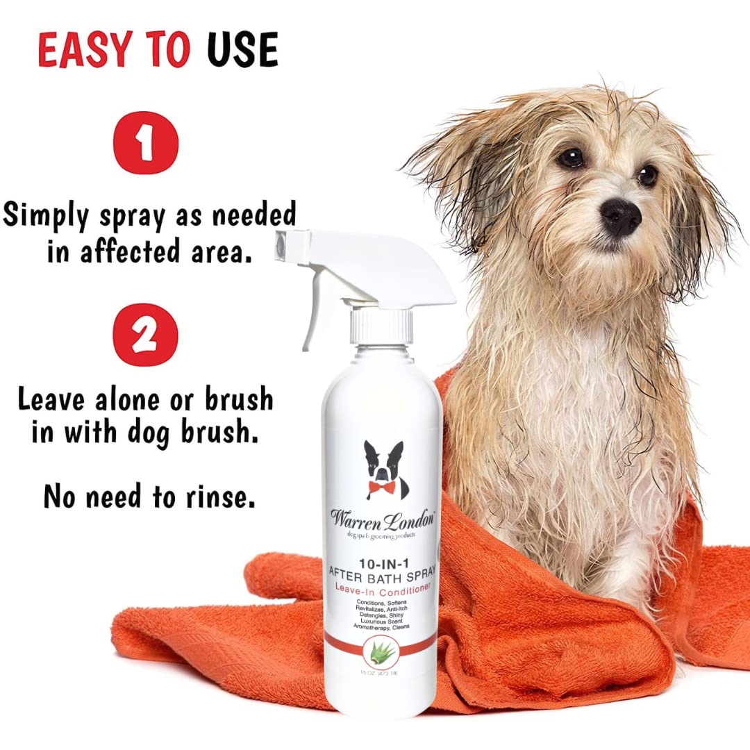 Dog enjoys fresh scent after applying the spray