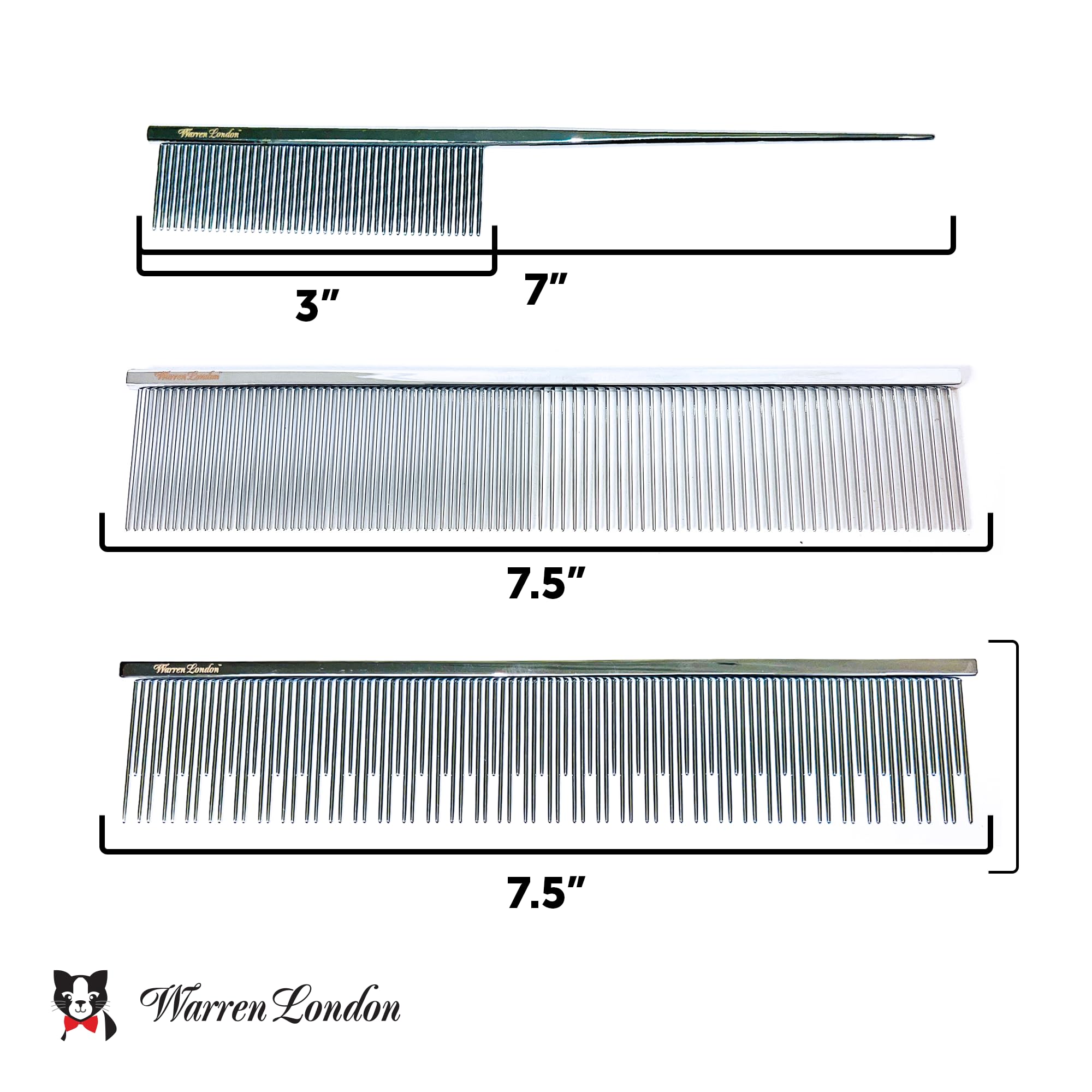 Warren London Carding Cat Comb short bristles catching debris and grooming