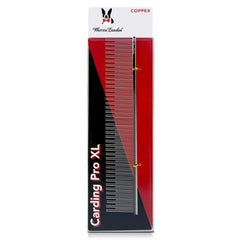 Warren London Carding Pro XL Comb dual-teeth close-up showing deep coat detangling.