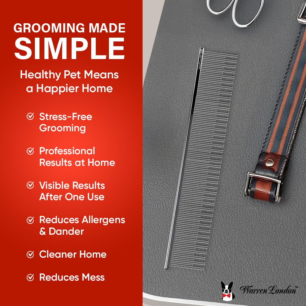 Warren London Carding Pro XL Comb in a hands-on grooming session for pros.