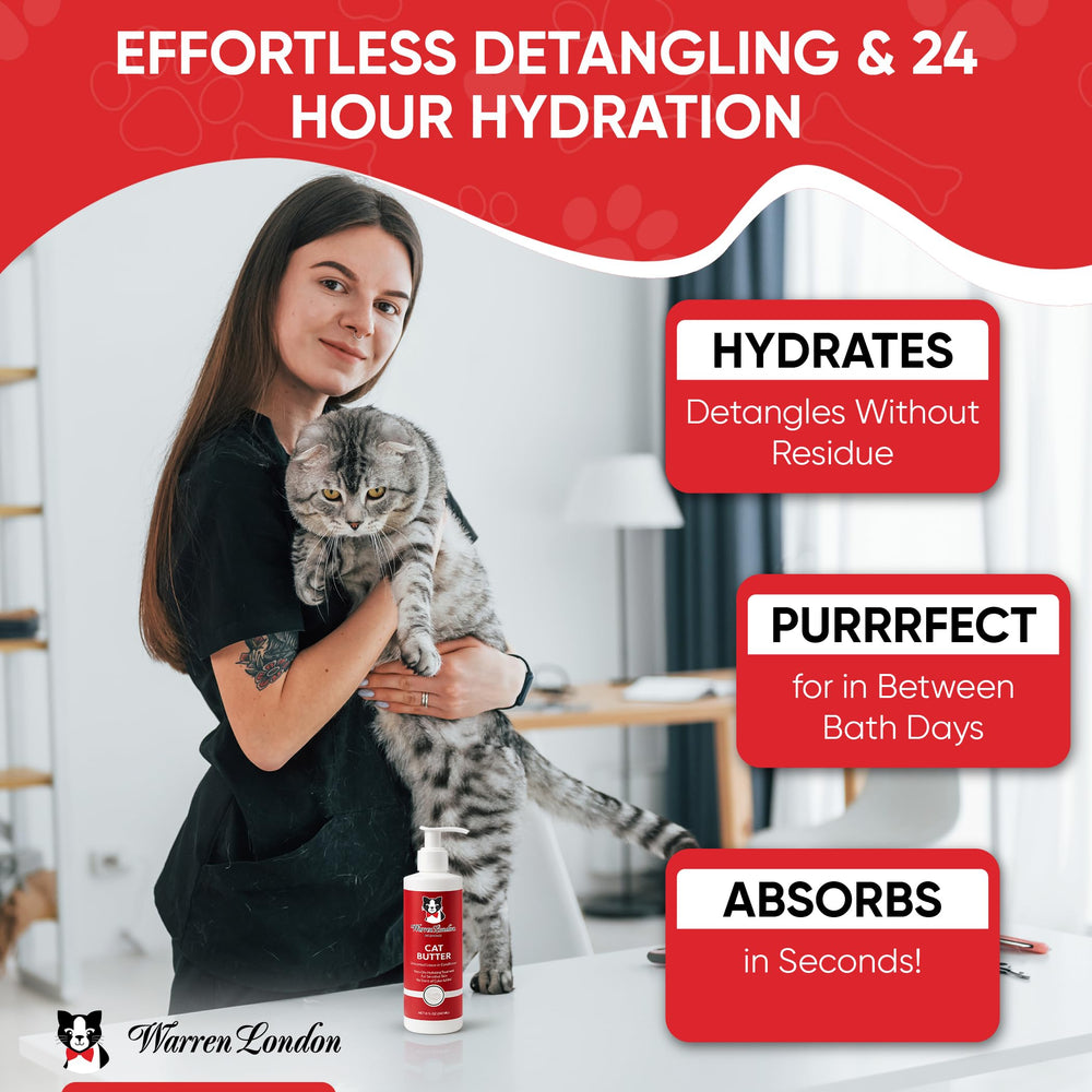 Warren London Cat Hydrating Butter USA-made packaging highlights quality.