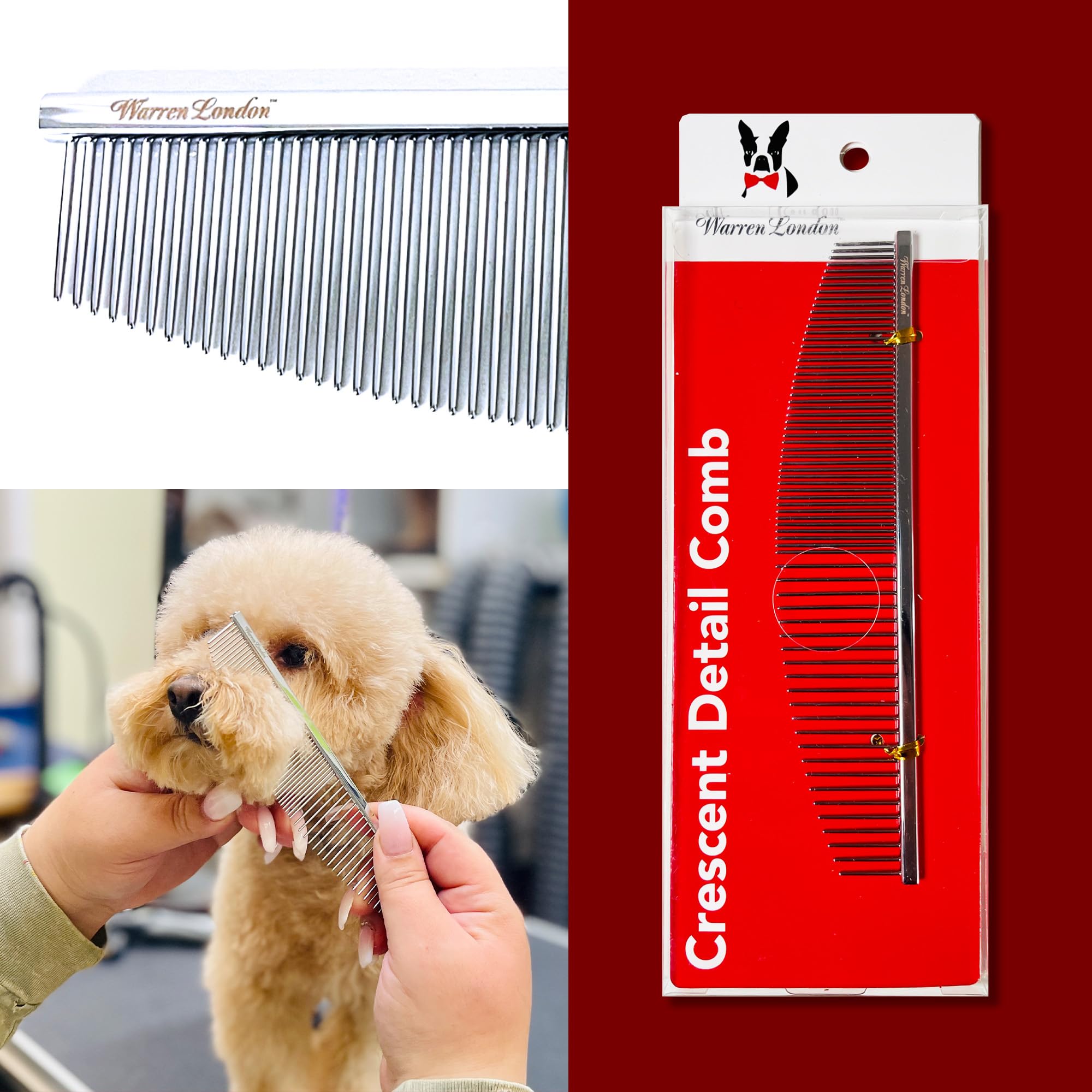 Durable copper core highlighted in Warren London Copper Crescent Comb.