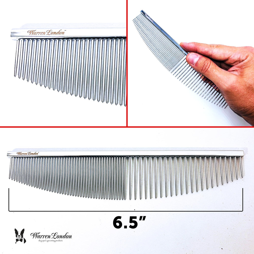 Ergonomic handle of Warren London Copper Crescent Comb ready for long grooming sessions.