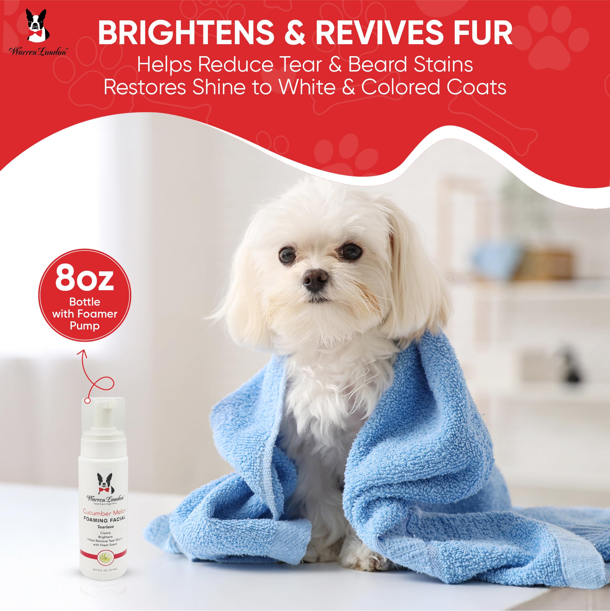 Warren London cucumber melon dog shampoo with refreshing scent.