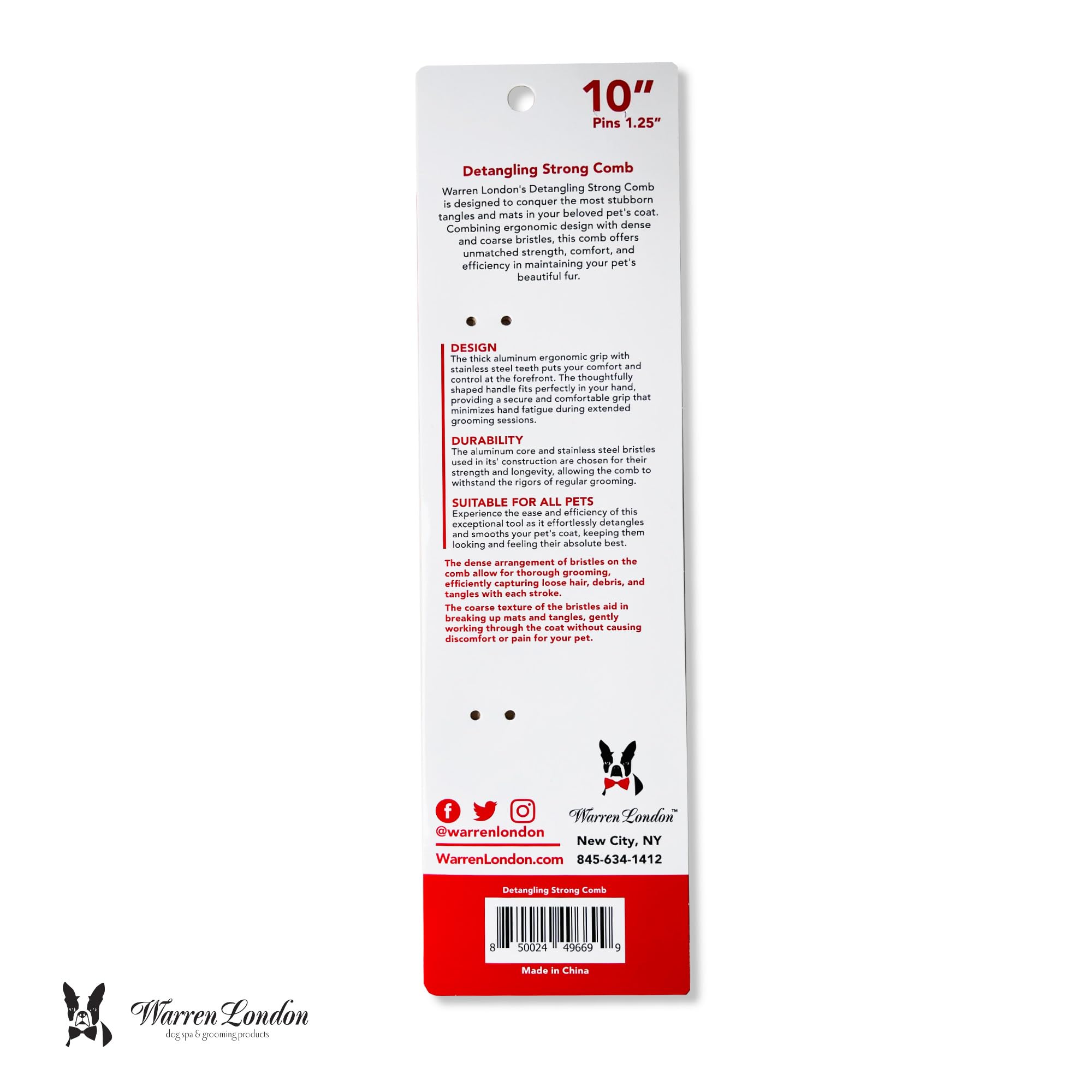 Warren London detangling tool supports comfortable grooming sessions for pets.