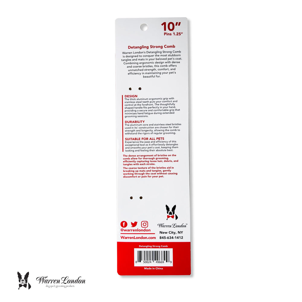 Warren London detangling tool supports comfortable grooming sessions for pets.