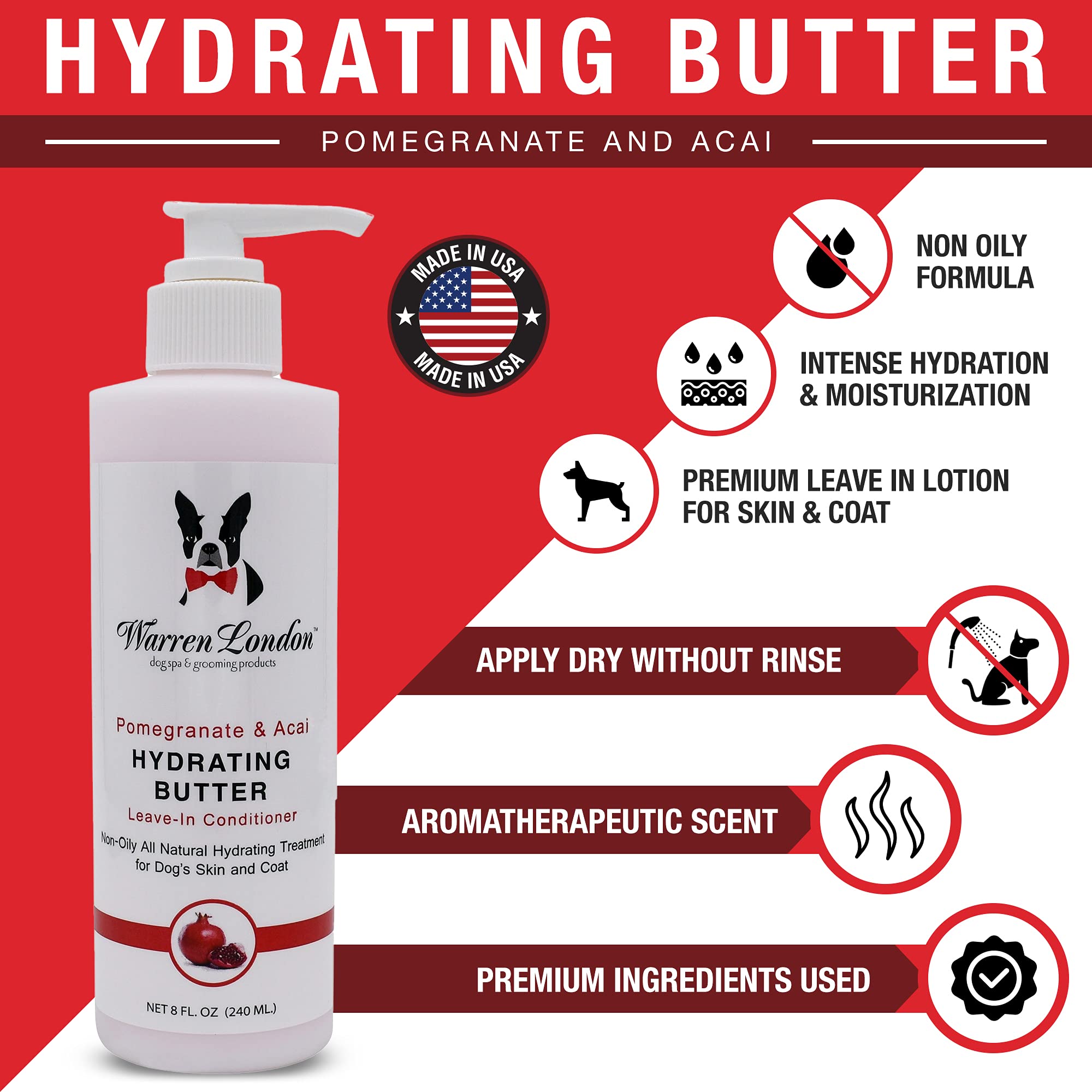 Warren London exfoliating wash action removes dead skin for softer coat.