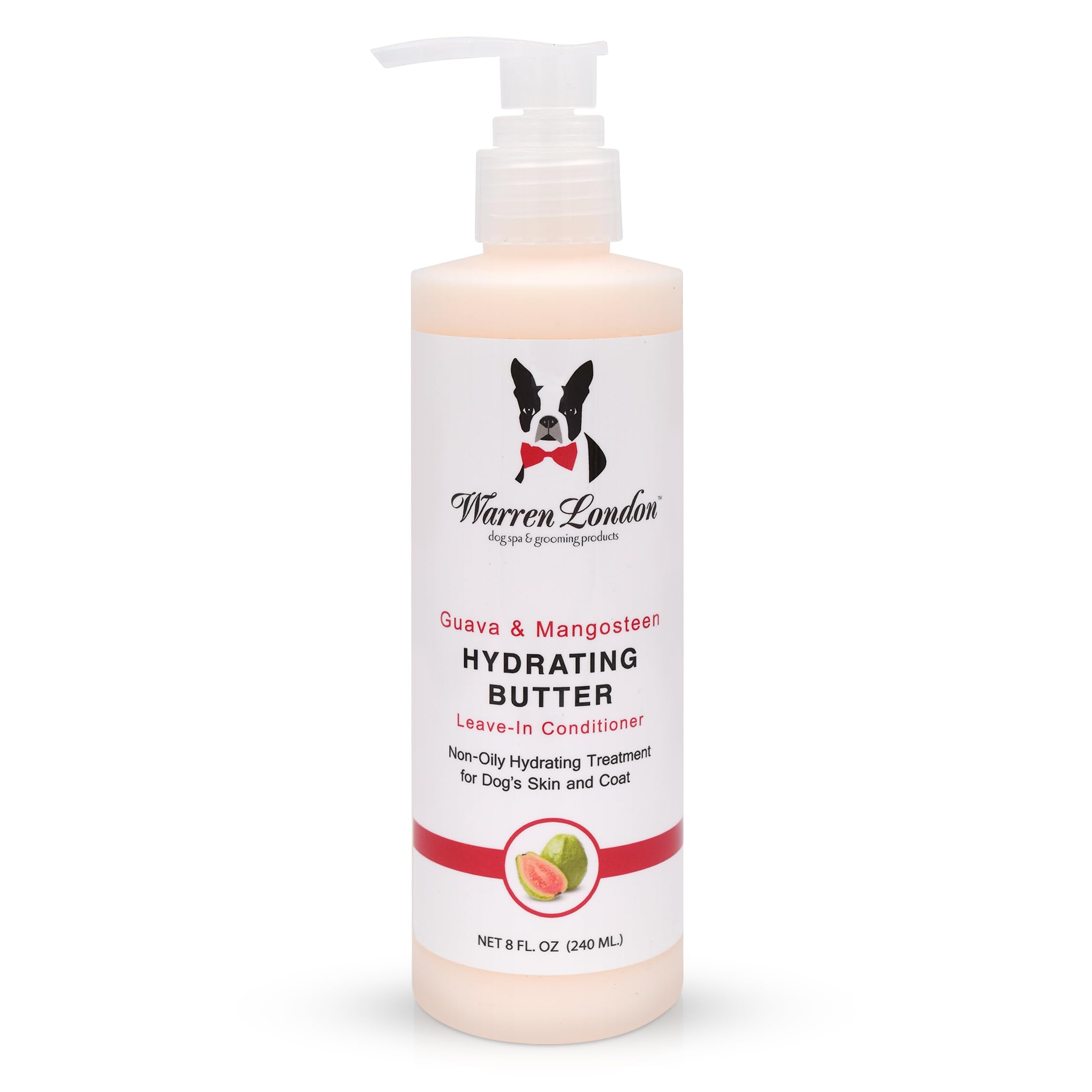 Warren London hydrating butter leave-in conditioner bottle for dogs adds moisture and shine