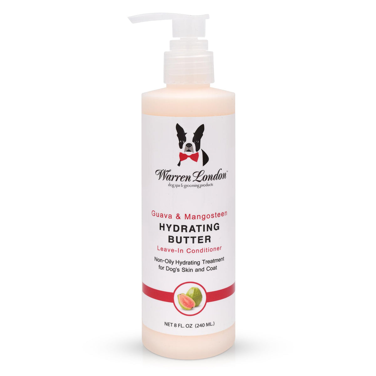 Warren London hydrating butter leave-in conditioner bottle for dogs adds moisture and shine