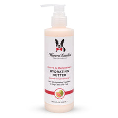 Warren London hydrating butter leave-in conditioner bottle for dogs adds moisture and shine