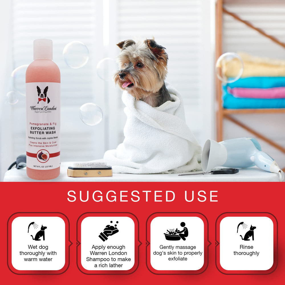 Warren London leave-in conditioner application leaves fur silky and moisturized.