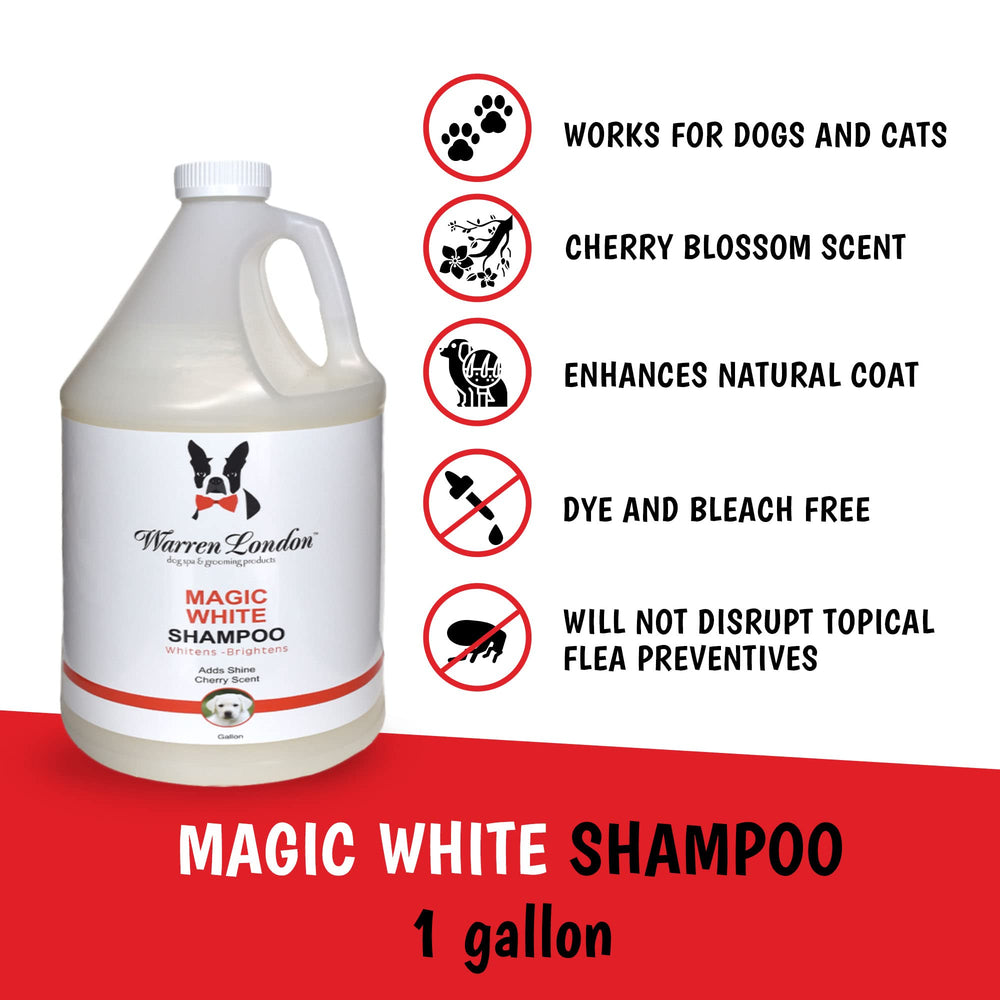 Warren London Magic Bright Dog Shampoo foaming-lather delivers rich cleansing for lighter fur.