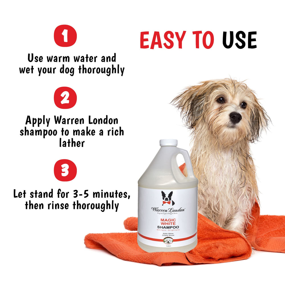 Warren London Magic Bright Dog Shampoo almond-oil ingredients nourish and support a healthy-feeling coat.