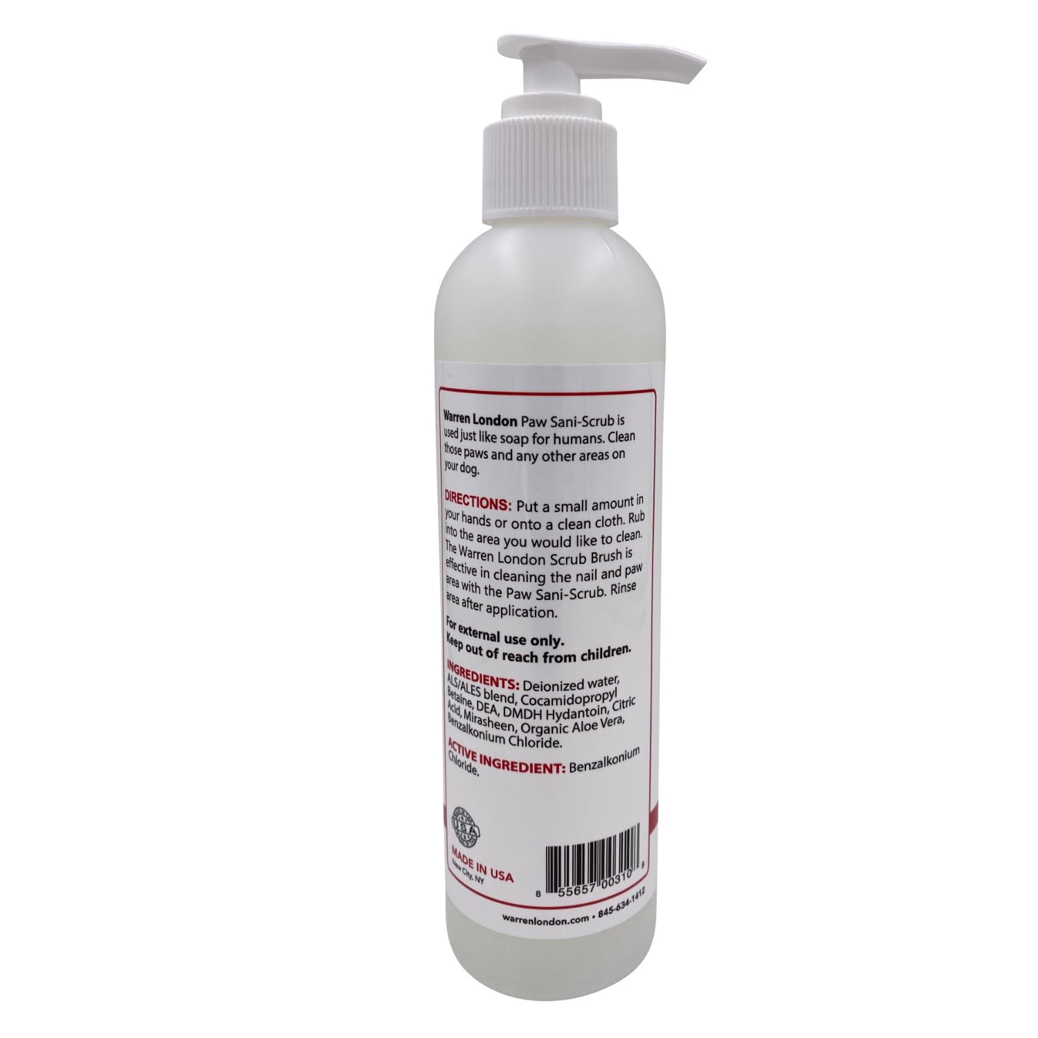 Product in use, cleaning paws and nails with Warren London Paw Scrub.