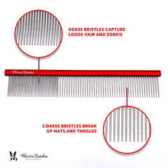 Warren London rounded pin ends protect skin and prevent pulling during brushing.