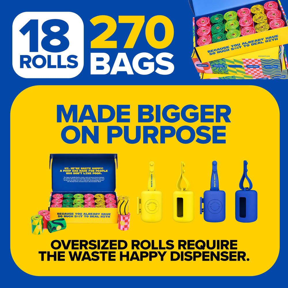 Waste Happy 270-count pack fits dispensers and travels well.