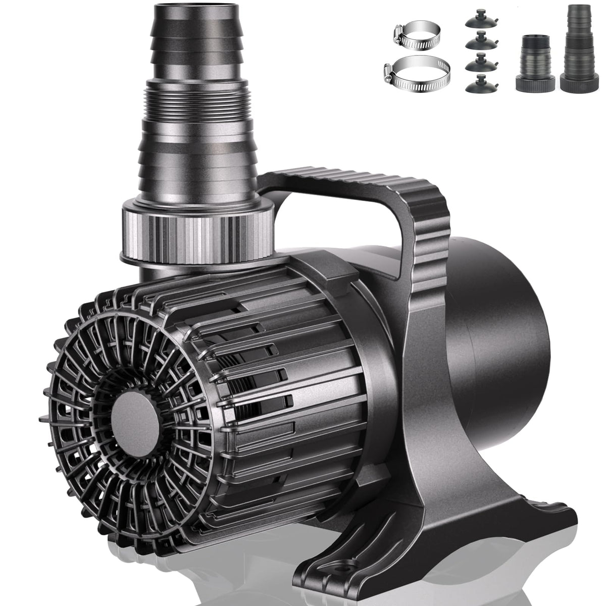 WaterRebirth 5700GPH-305W pump front view for garden pond aeration and fountain flow.