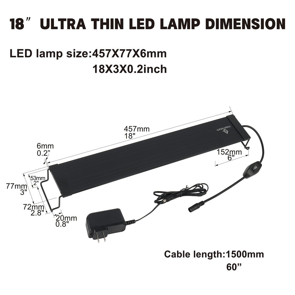 WaterRebirth bright LED light clearly illuminates plants and fish throughout the tank.