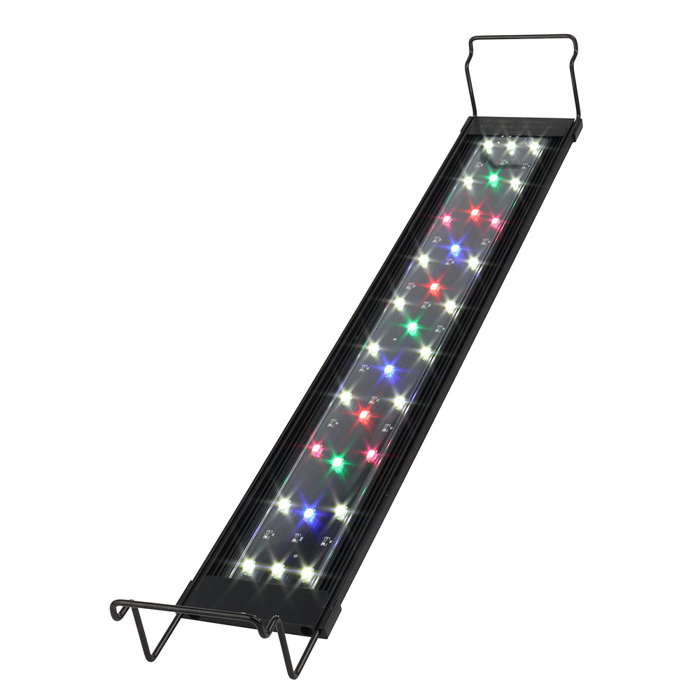 WaterRebirth ultra-slim aquarium light front view enhances tank aesthetics and saves space.