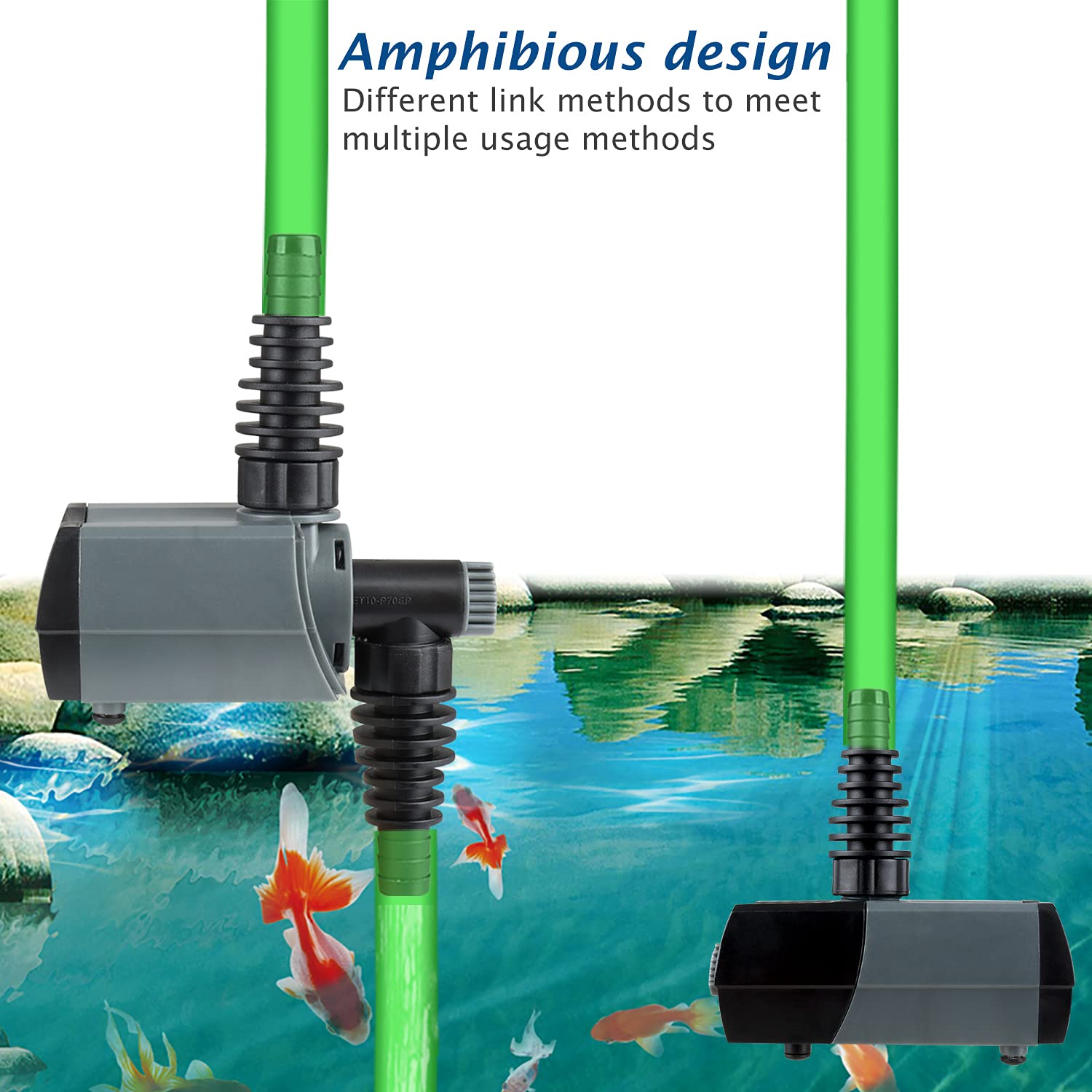 WaterRebirth HSUP-1400F pond-setup image demonstrates versatile outdoor placement