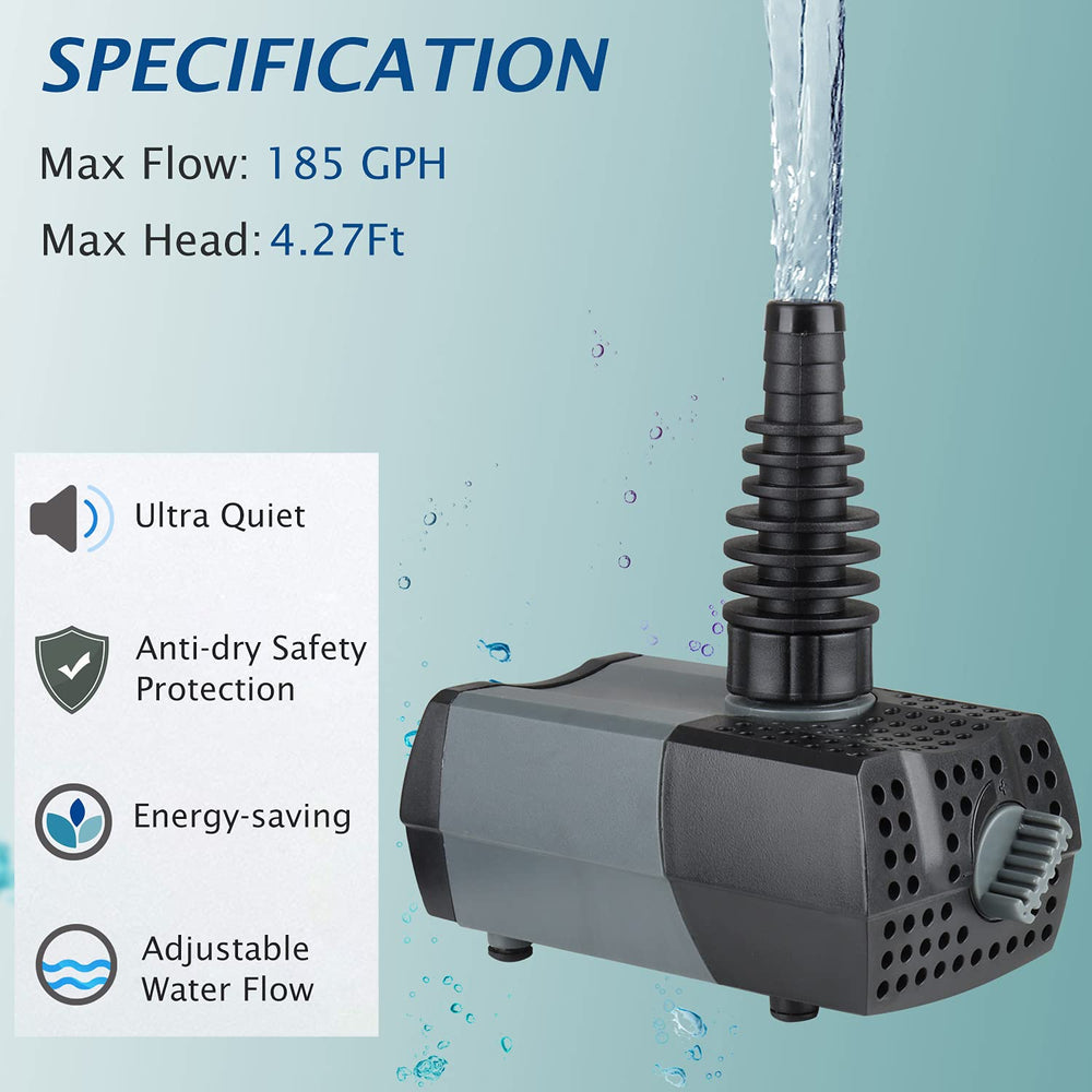 WaterRebirth HSUP700F hose nozzle 90-degree rotatable intake supports low water level suction