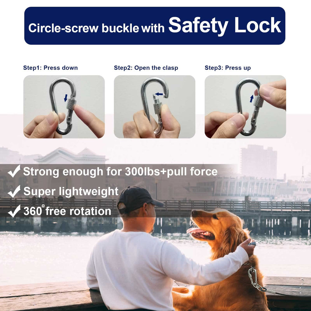 WATFOON 360-degree rotating buckle allows easy attachment to collars and posts