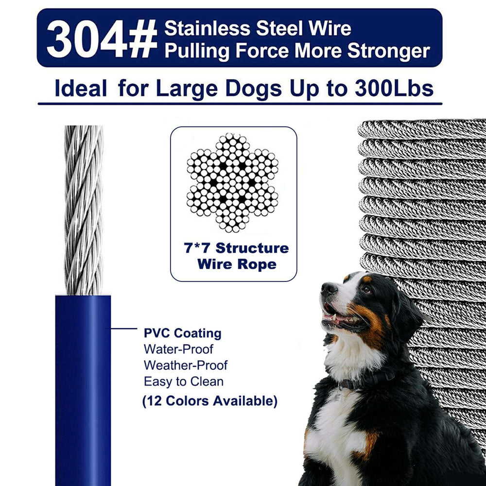 WATFOON 360-degree swivel buckle on dog cable for smooth movement.