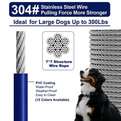 WATFOON 360-degree swivel buckle on dog cable for smooth movement.