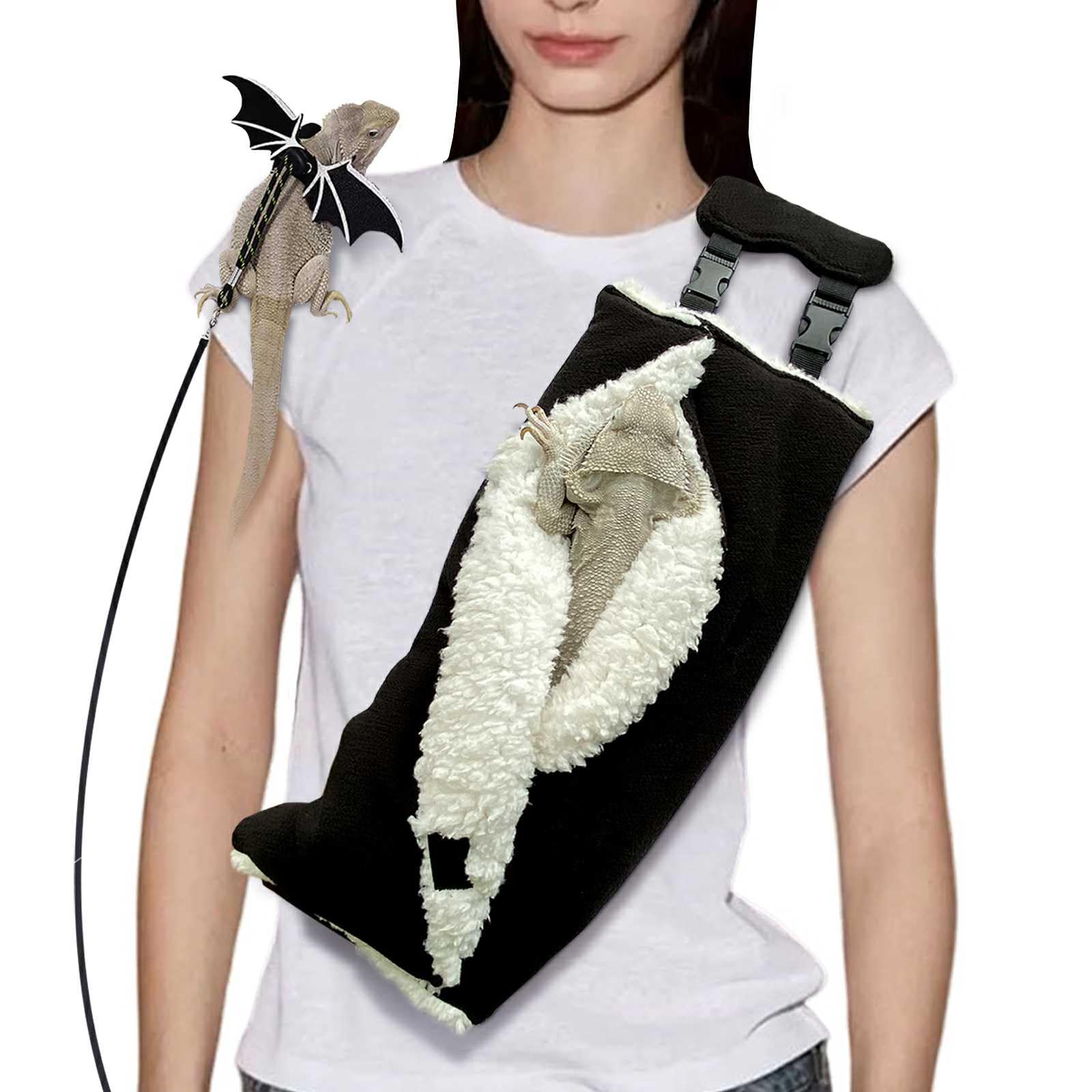 WATFOON Bearded Dragon Sling interior lining for cozy warmth during travel