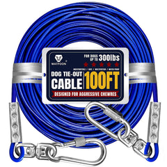 WATFOON tie-out cable 100ft stainless steel for reliable outdoor tethering.